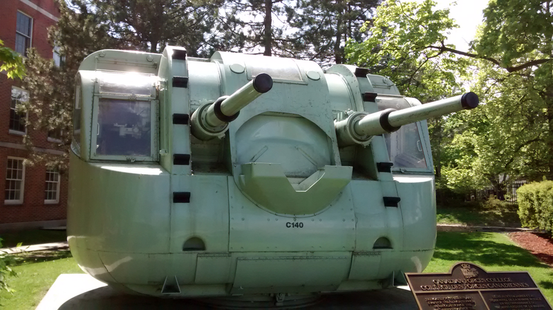Naval turret, with a range of twenty miles.